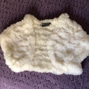 Rabbit fur bolero vest BCBG